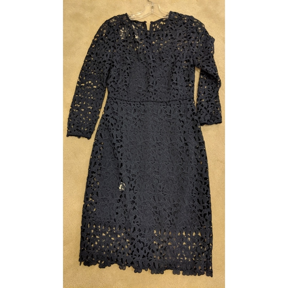 JCrew Navy lace cocktail dress